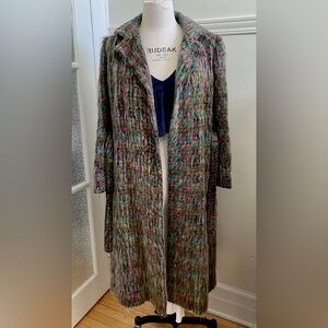 Vintage Mohair and Alpaga multicolore wool coat in size 10